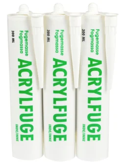 Akrylfugemasse hvit 3 x 300 ml