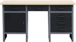 Arbeidsbenk med skap/skuffer 160 x 60 x 85 cm