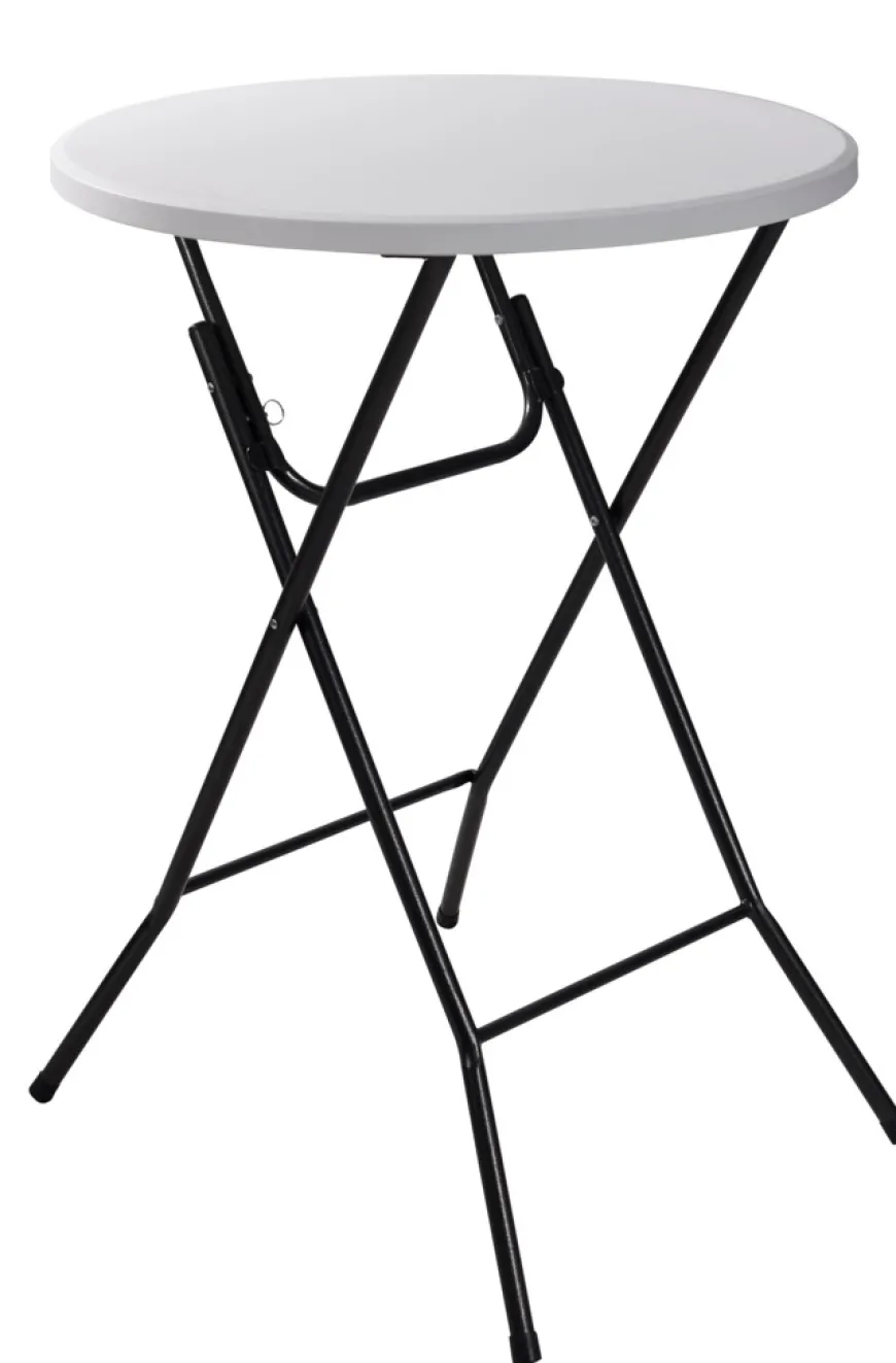 Barbord sammenleggbart hvit/svart Ø80 x 110 cm