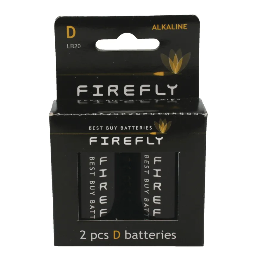 Batteri alkalisk D LR20 2-pk. - Firefly