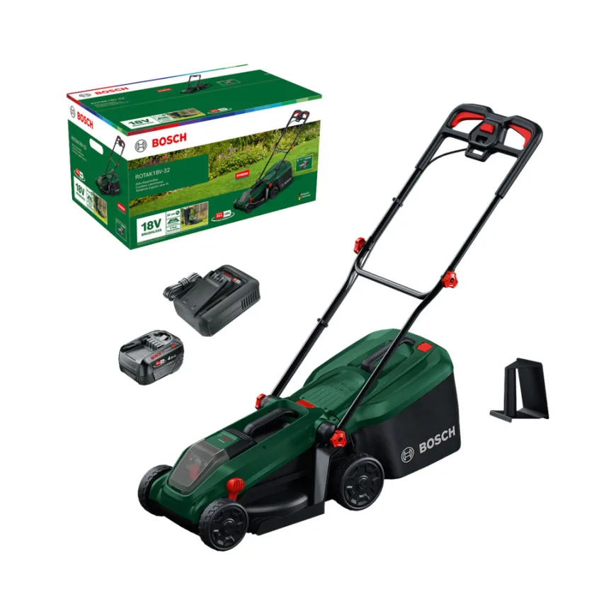 Bosch Rotak 18V-32 batteridrevet gressklipper 4,0 Ah