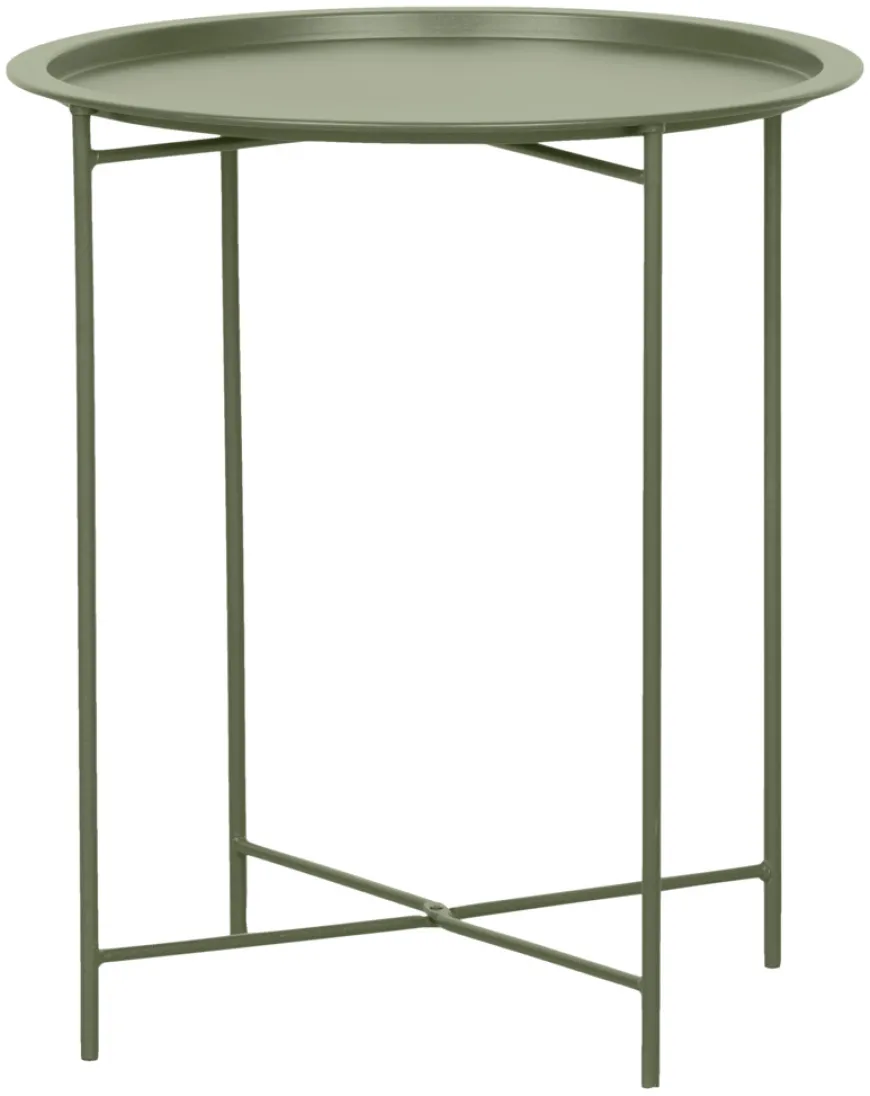 Brettbord Michigan stål olivengrønn Ø46,8 cm - Sunlife®