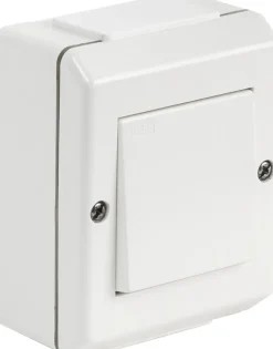 Bryter 2-pol IP55 sprutsikker hvit - Elko