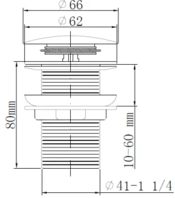 Bunnventil pop-up Ø66 × 80 mm svart