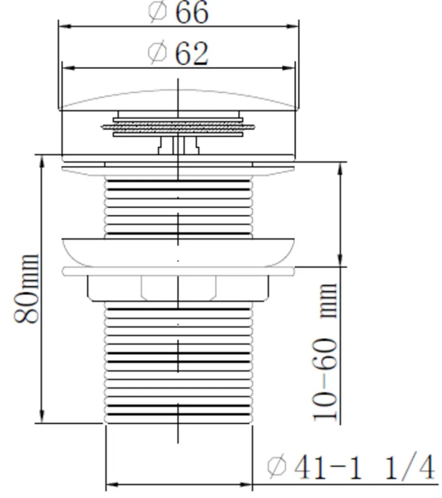Bunnventil pop-up Ø66 × 80 mm svart