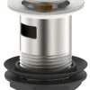 Bunnventil Push pop-up 1 1/4" børstet stål - REN