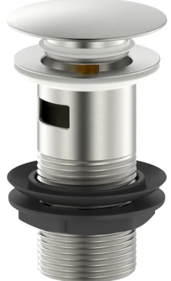 Bunnventil Push pop-up 1 1/4" børstet stål - REN