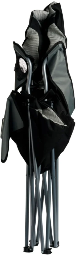 Campingstol m/koppholder Osaka grå/svart – Sunlife®
