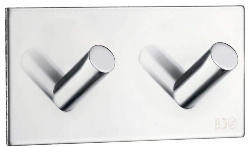 Dobbel krok selvklebende 90 mm - krom