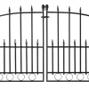 Dobbel port svartlakkert stål 115,5 × 74,2 cm