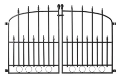 Dobbel port svartlakkert stål 115,5 × 74,2 cm