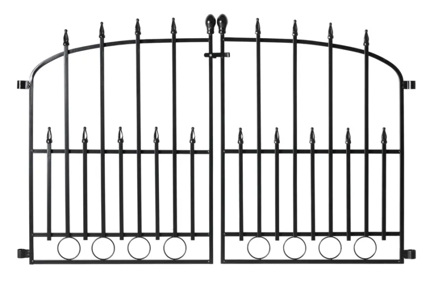 Dobbel port svartlakkert stål 115,5 × 74,2 cm