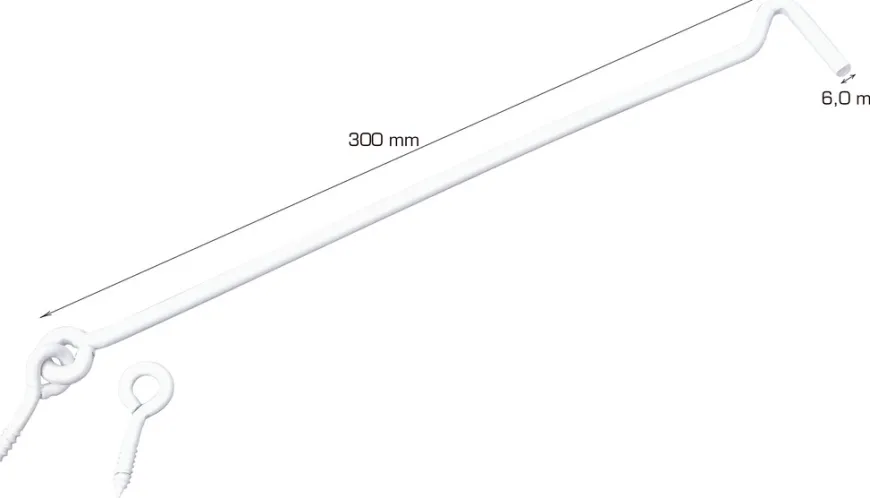 Dørkrok hvit 300 mm 2 stk.