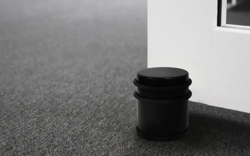 Dørstopper frittstående Ø62 x 75 mm matt svart
