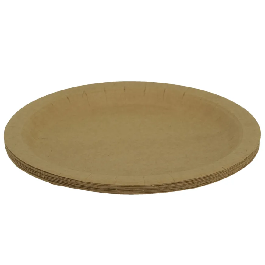 Engangstallerken i papir Ø18 cm 10 stk.