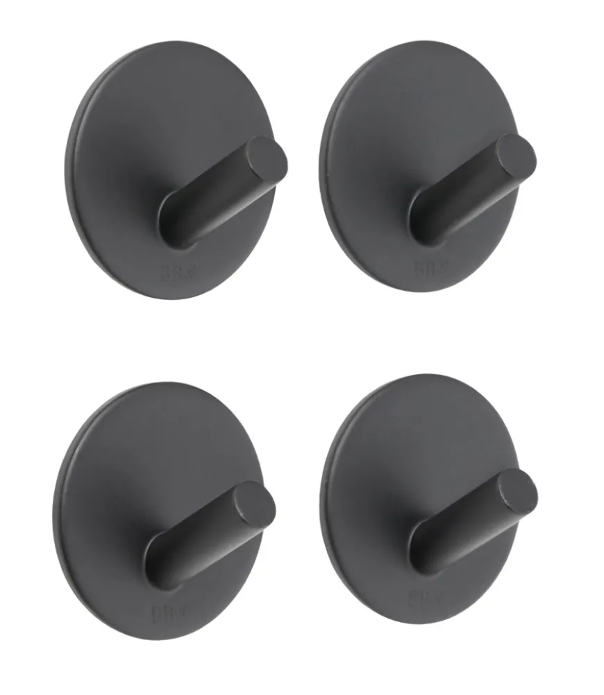 Enkel krok Ø30 mm 4-pk. - matt svart