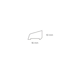 Feielist plast koksgrå - 10 x 16 x 3000 mm