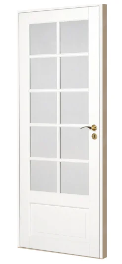 Fransk dør hvit 10 vindusfelter 72,6 x 204 cm