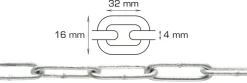 Galvanisert kjetting langlenket Ø4 mm x 2 meter