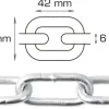 Galvanisert kjetting langlenket Ø6 mm x 2 meter