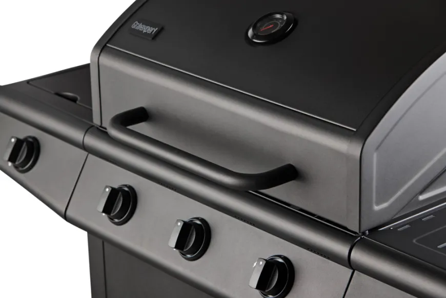 Gassgrill 3 brennere og sidebrenner svart - Grillexpert