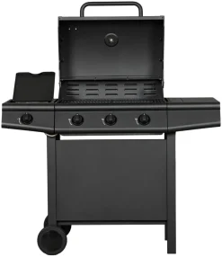 Gassgrill 3 brennere og sidebrenner svart - Grillexpert