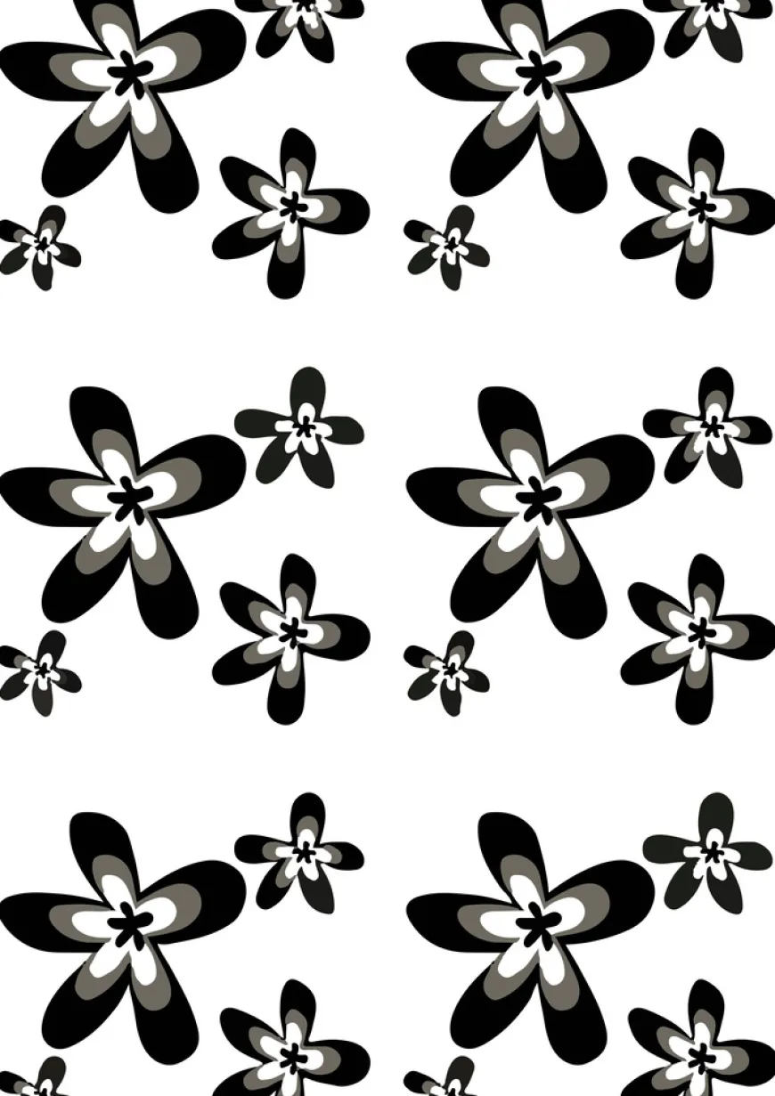 GEYSER® Black Flower dusjforheng 180 x 200 cm