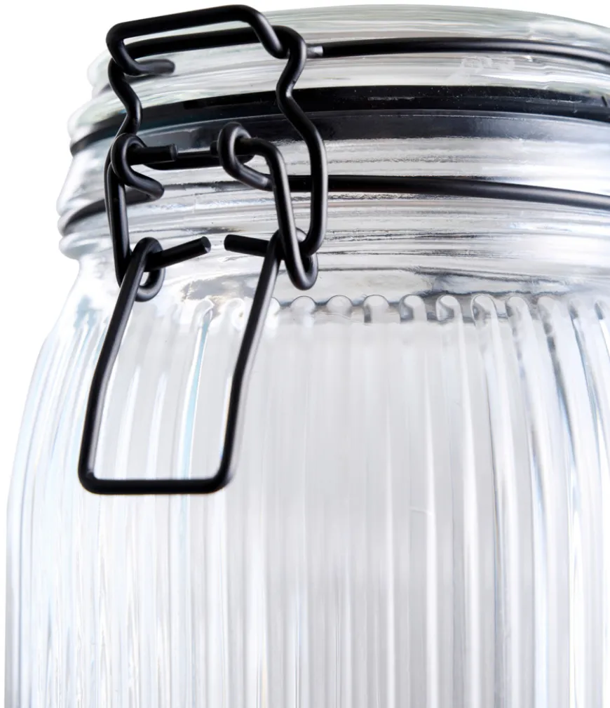 Glasskrukke riflet 0,9 liter - DAY