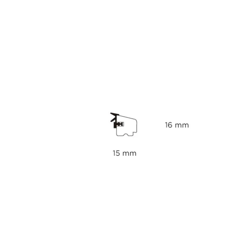 Glasslist plast hvit – 16 x 15 x 3000 mm
