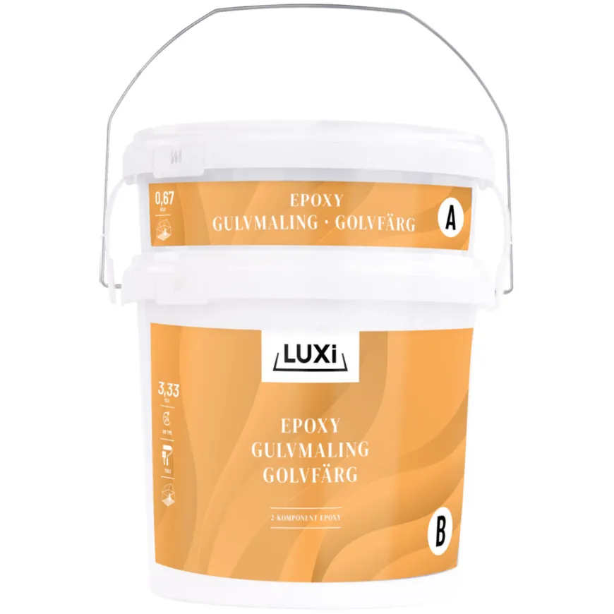 Gulvmaling 2K epoxy lysgrå 4 kg - Luxi