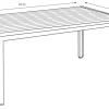 Hagebord Havanna 205 x 90 cm i alu/nonwood - Sunlife®
