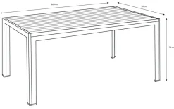 Hagebord Havanna 205 x 90 cm i alu/nonwood - Sunlife®
