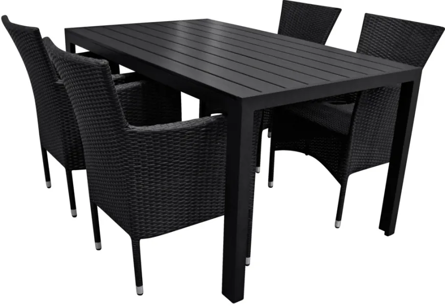 Hagebord Havanna 150 x 90 cm i alu/nonwood - Sunlife®