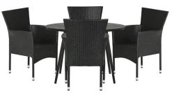 Hagebord Madrid svart Ø110 cm - Sunlife®