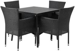 Hagestol Bangkok i metall og svart polyrotting - Sunlife®
