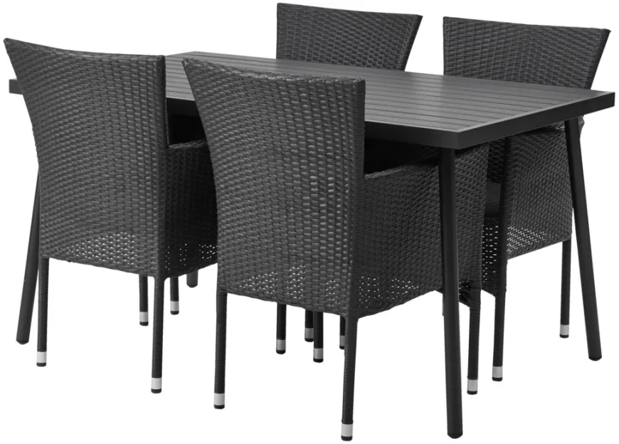 Hagestol Bangkok i metall og svart polyrotting - Sunlife®