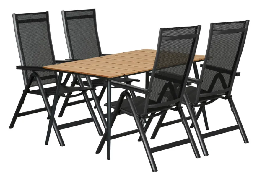 Hagestol Kingston 6 posisjoner svart - Sunlife®