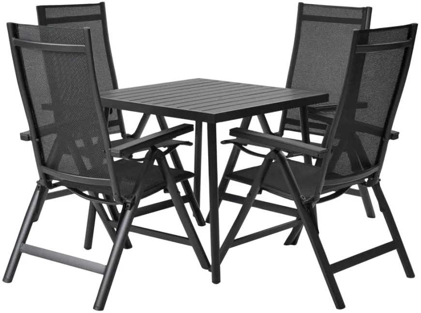 Hagestol Kingston 6 posisjoner svart - Sunlife®