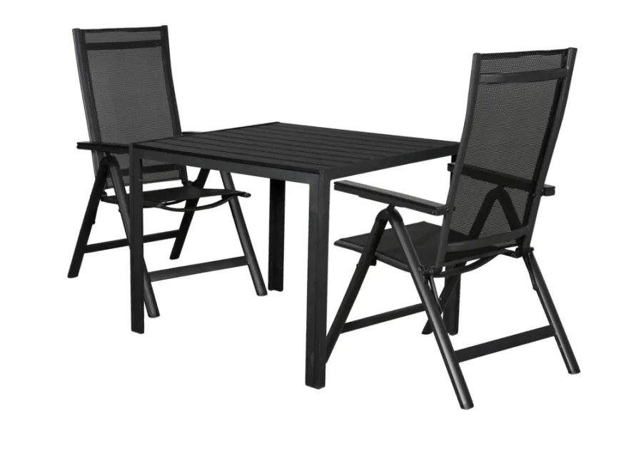 Hagestol Kingston 6 posisjoner svart - Sunlife®
