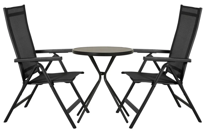 Hagestol Kingston 6 posisjoner svart - Sunlife®