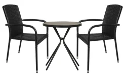 Hagestol Lissabon rotting/metall svart - Sunlife®