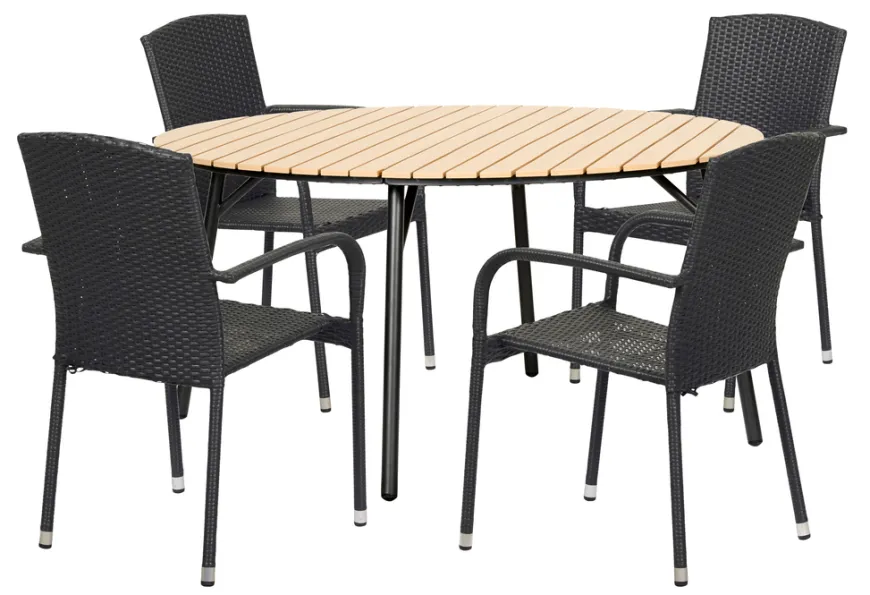 Hagestol Lissabon rotting/metall svart - Sunlife®