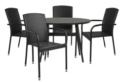 Hagestol Lissabon rotting/metall svart - Sunlife®
