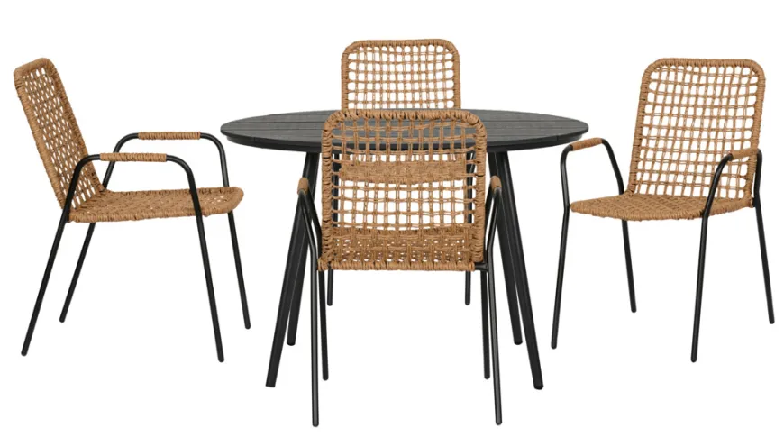 Hagestol Madison svart/natur – Sunlife®