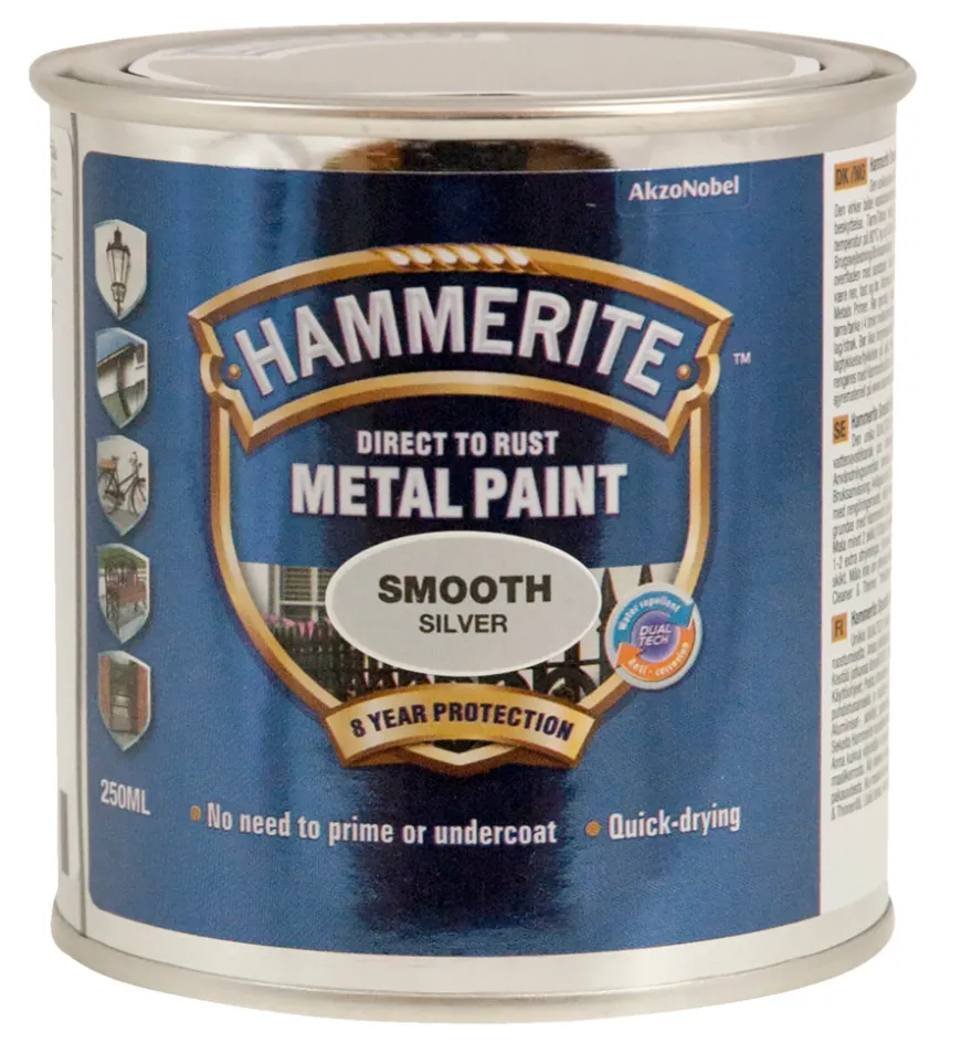 Hammerite metallmaling sølv glatt effekt 250 ml