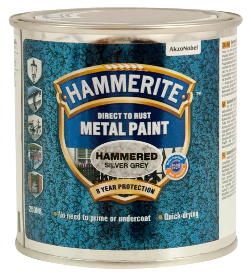 Hammerite metallmaling sølv hammereffekt 250 ml