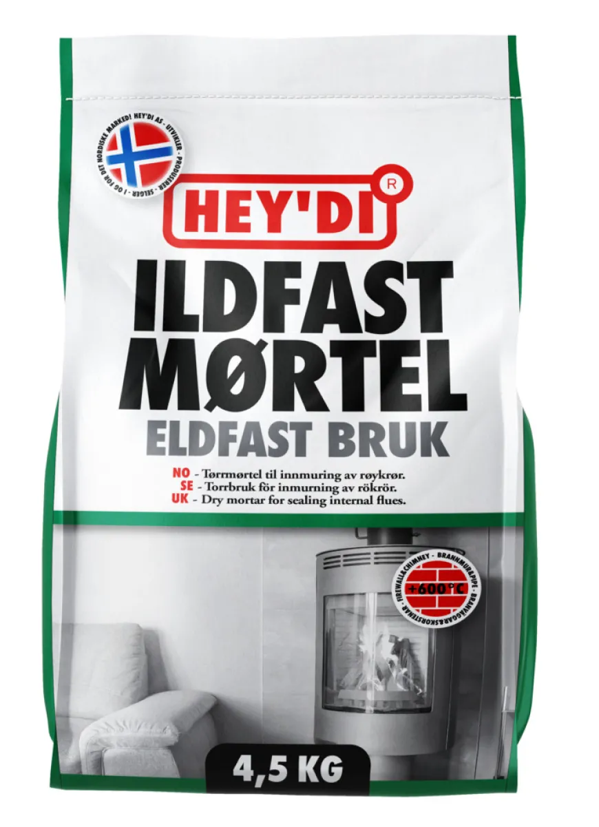 Hey'di Ildfast mørtel 4,5 kg