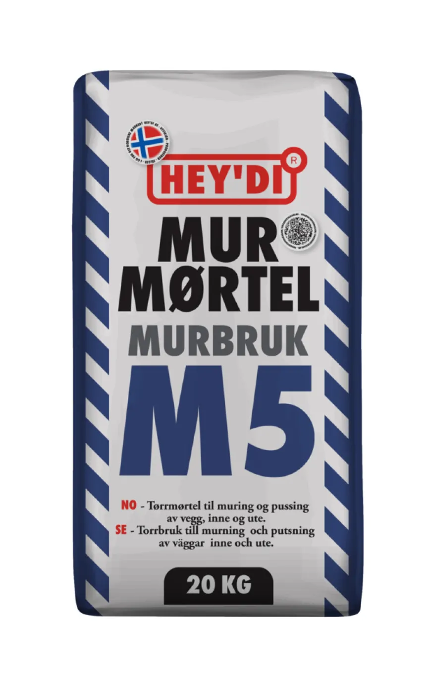 Hey'di Mur- og pussmørtel M5 20 kg