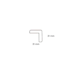 Hjørnelist plast hvit – 31 x 31 x 3000 mm