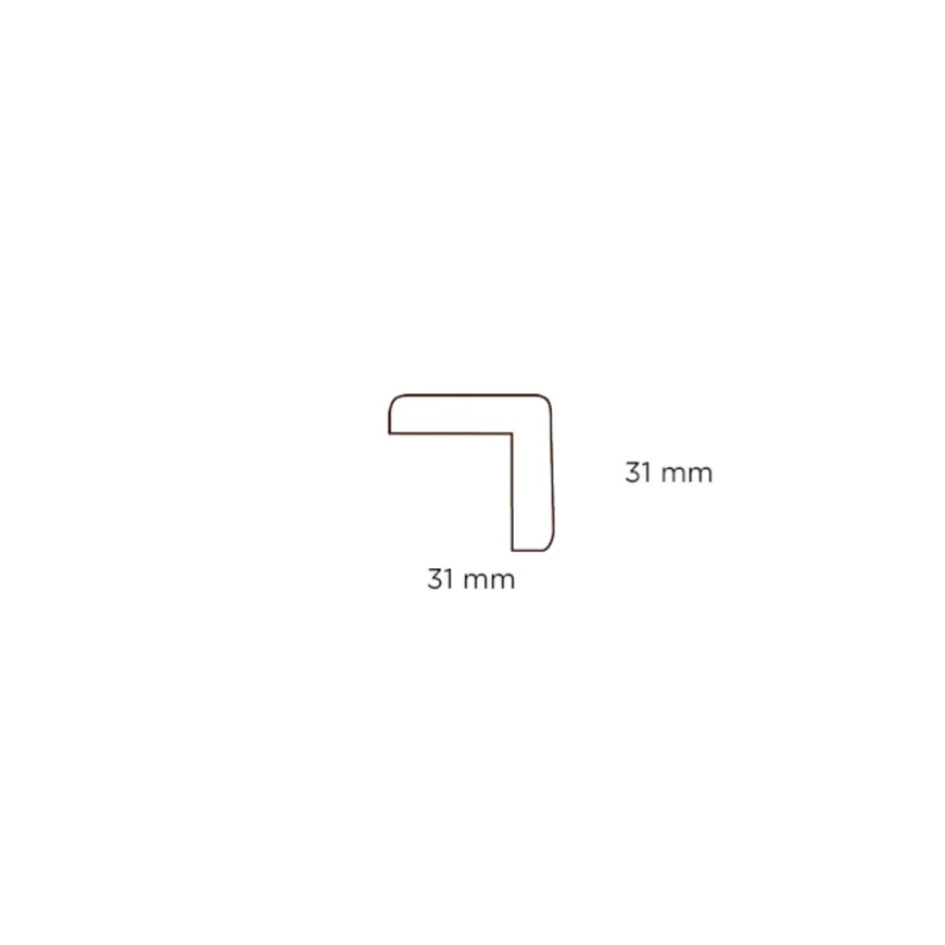 Hjørnelist plast hvit – 31 x 31 x 3000 mm